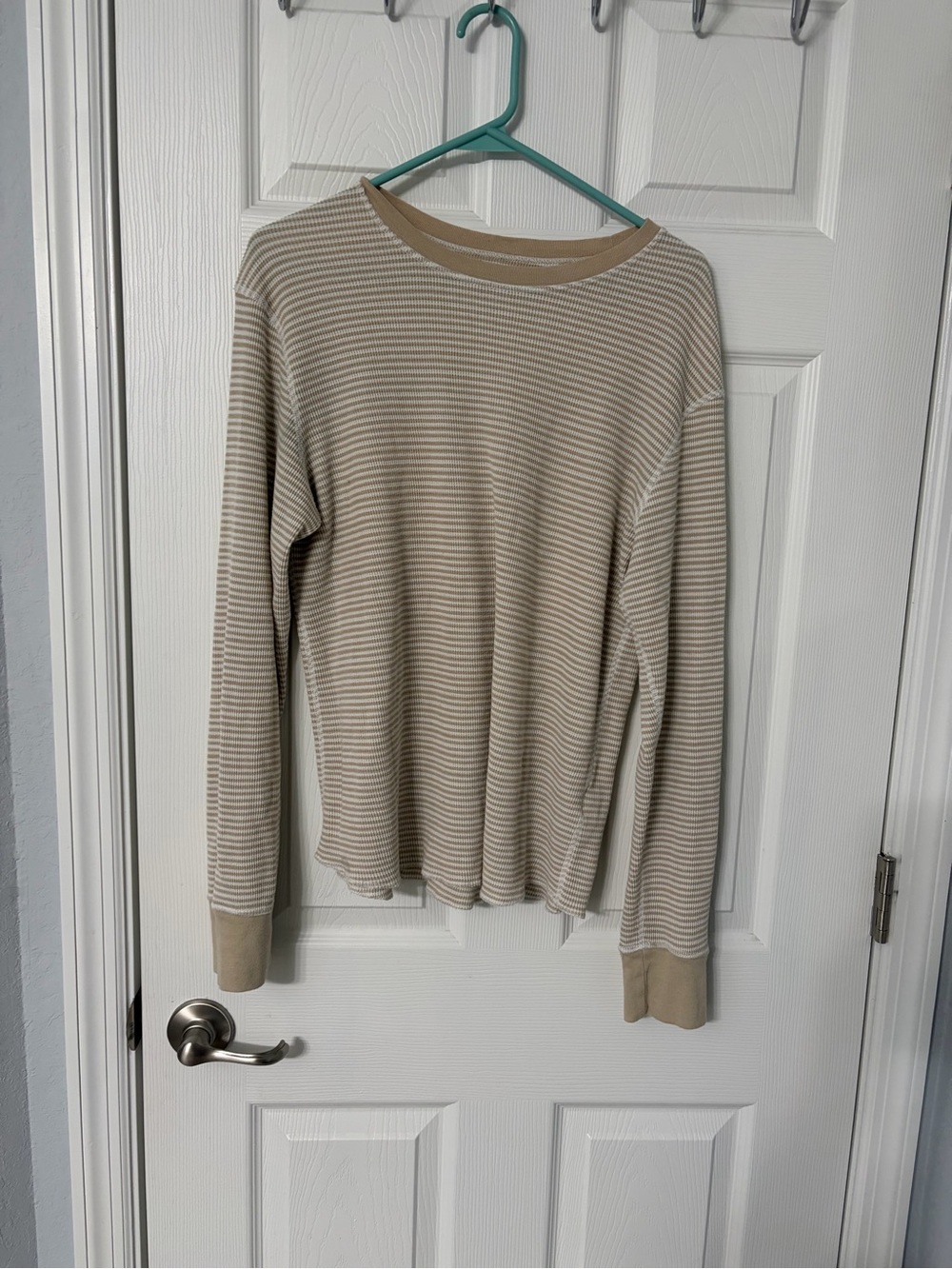 BDG women’s Beige & Cream Striped Crewneck Sweater
